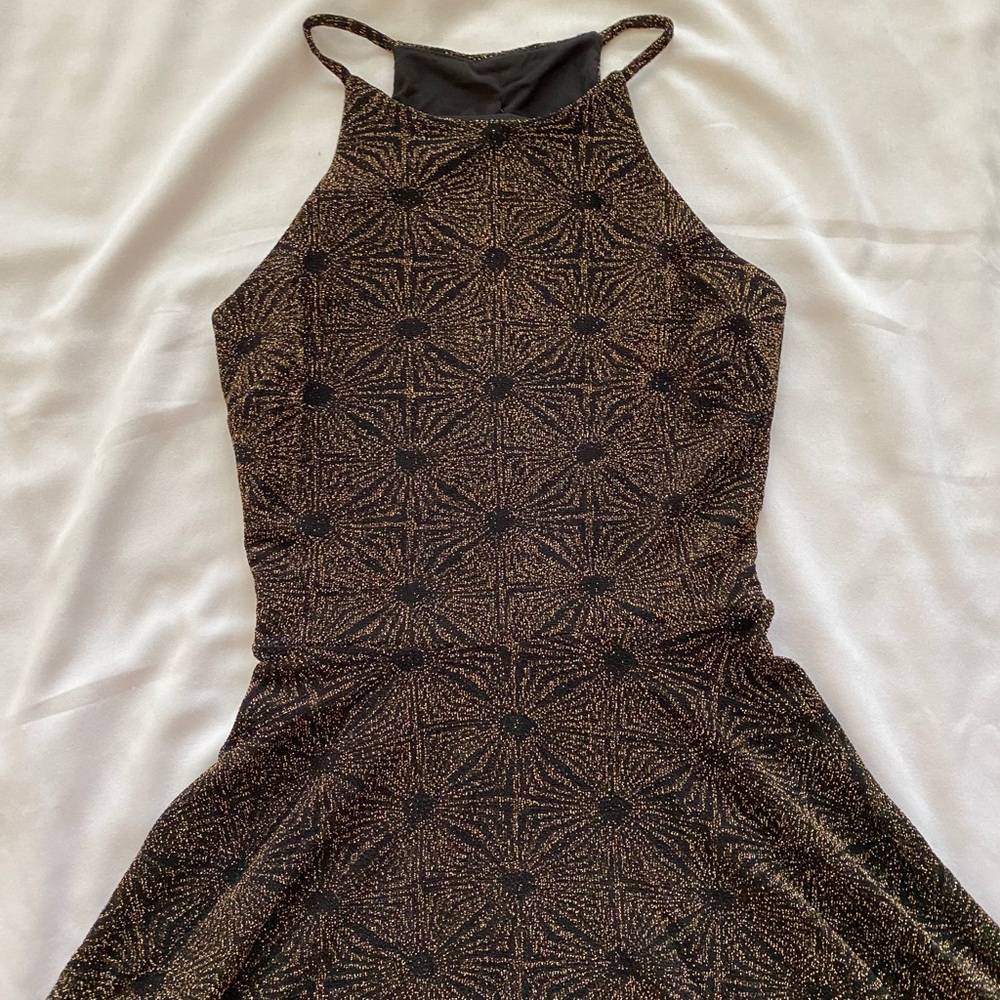 Bar III Black and Gold Cocktail Dress